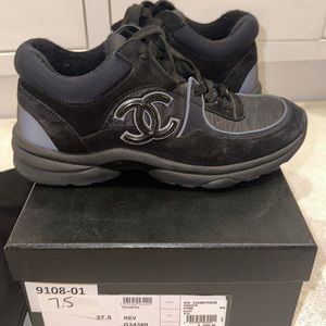 Black Chanel women’s sneakers